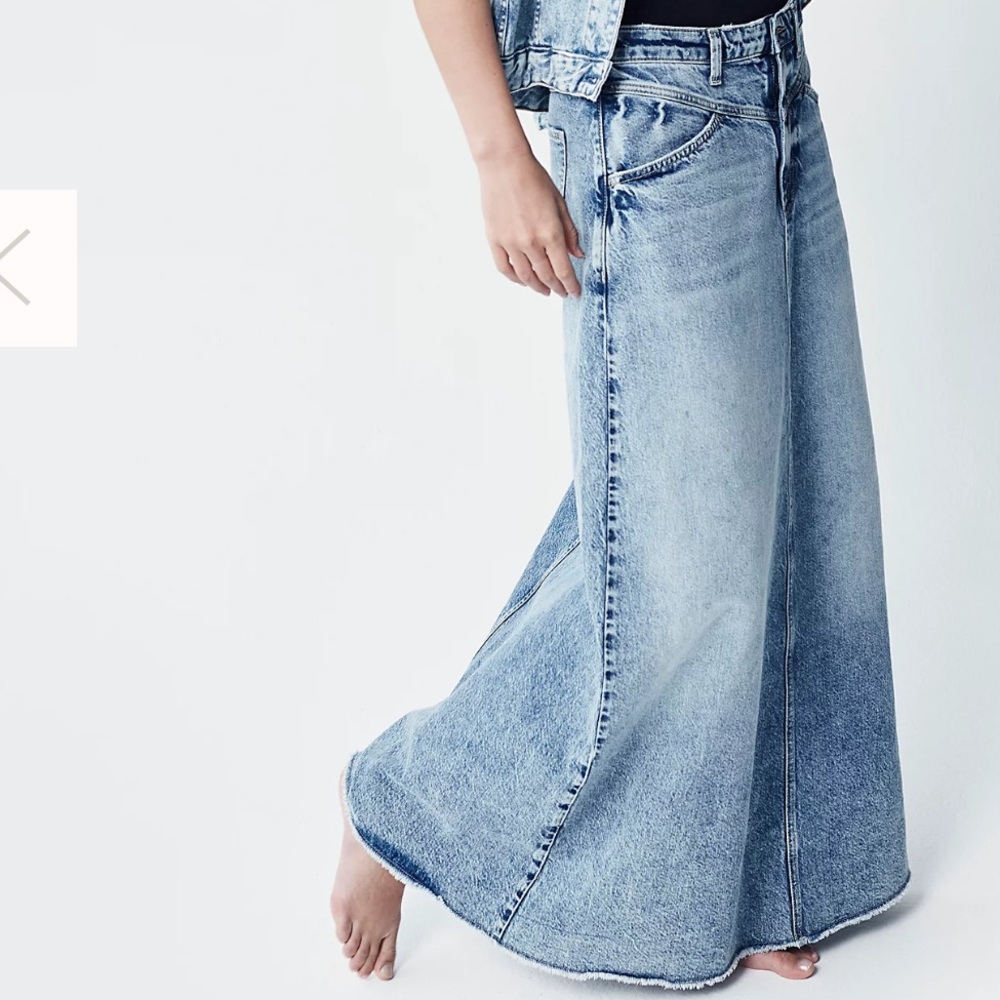 NWT We The Free Come As You Are Denim Maxi Skirt Size 0
